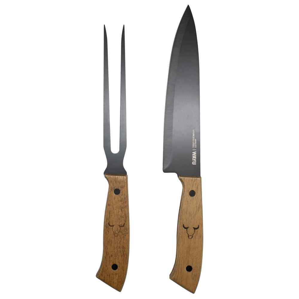 SET TABLA + CUCHILLO + TENEDOR PRM WAYU