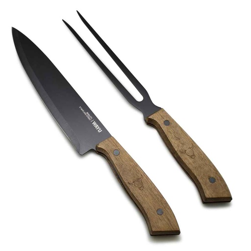 [6902221267474] CUCHILLO + TENEDOR PRM WAYU