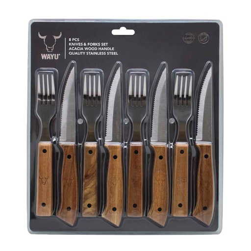 [6902221267535] SET CUCHILLOS Y TENEDORES PRM 8 PCS WAYU